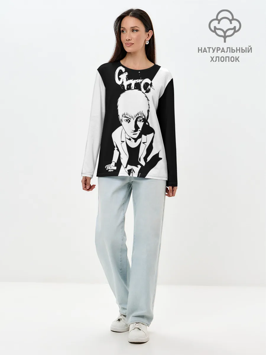 Лонгслив женский. Хлопок / Onizuka oldschool anime