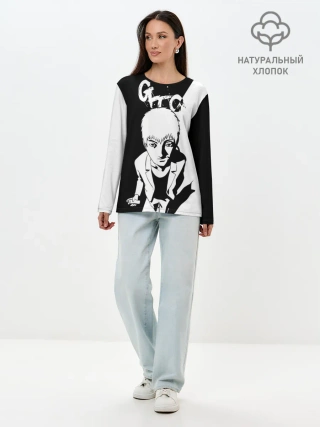 Лонгслив женский. Хлопок / Onizuka oldschool anime