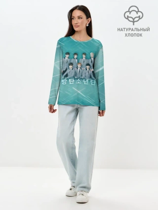 Лонгслив женский. Хлопок / BTS