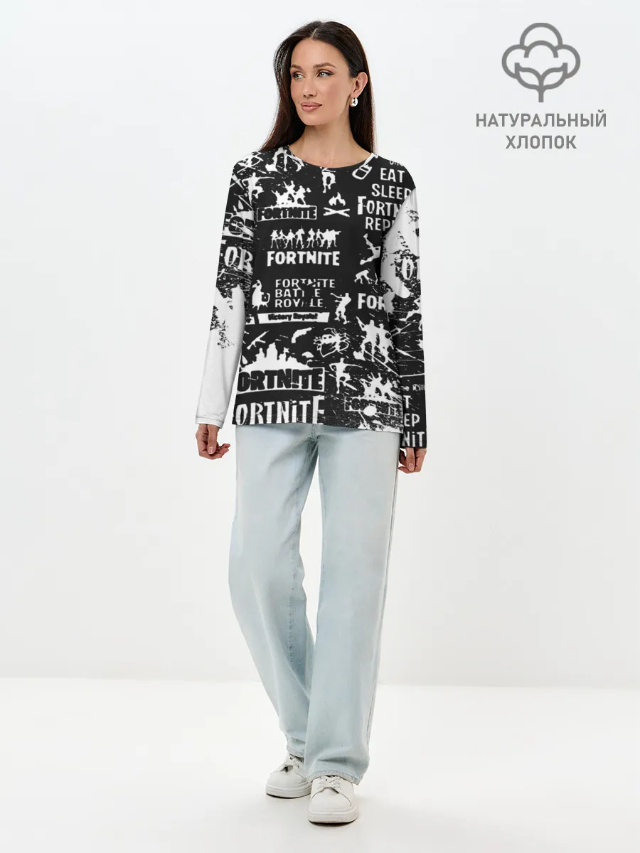 Лонгслив женский. Хлопок / Fortnite.