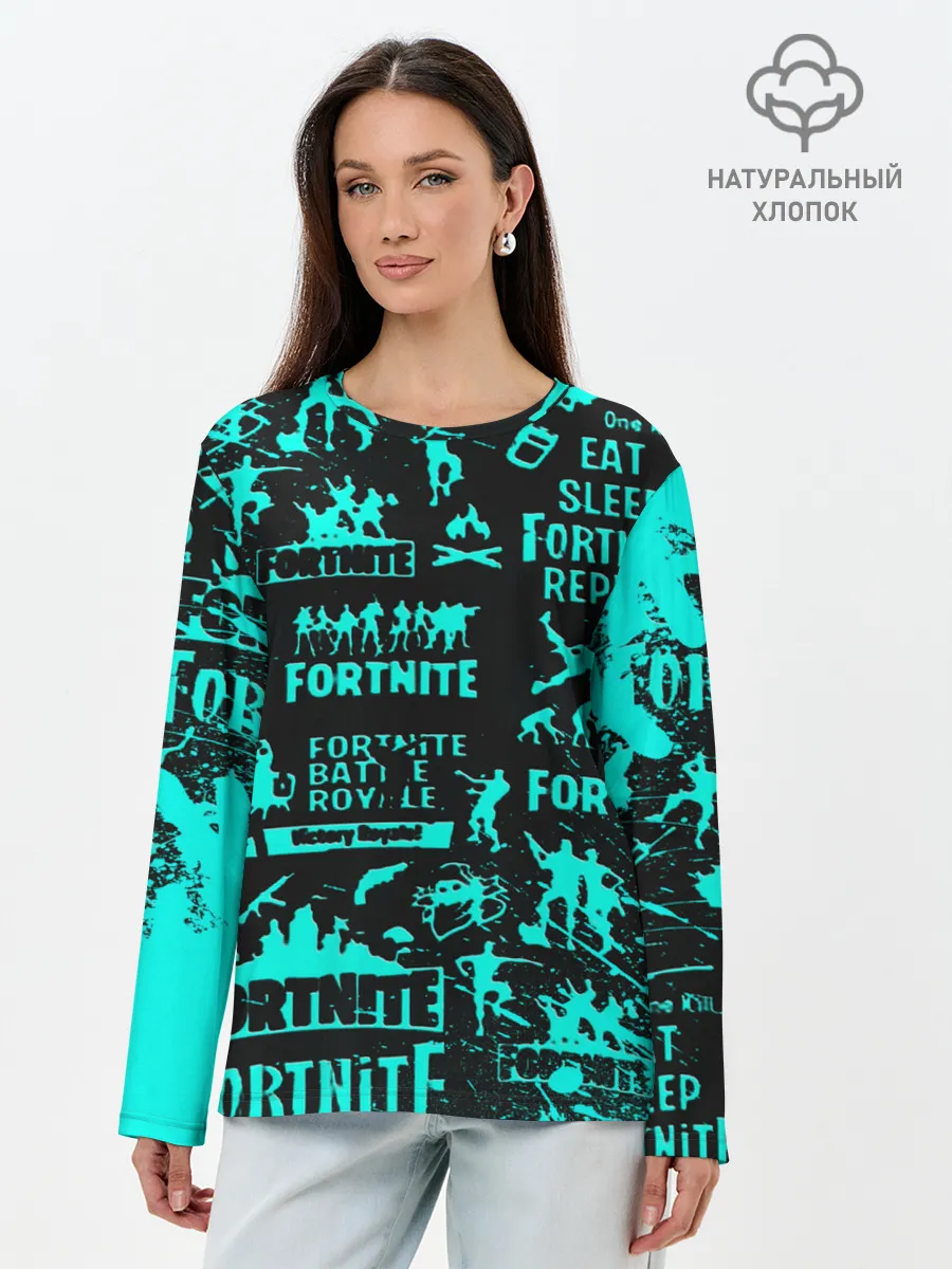 Лонгслив женский. Хлопок / Fortnite.