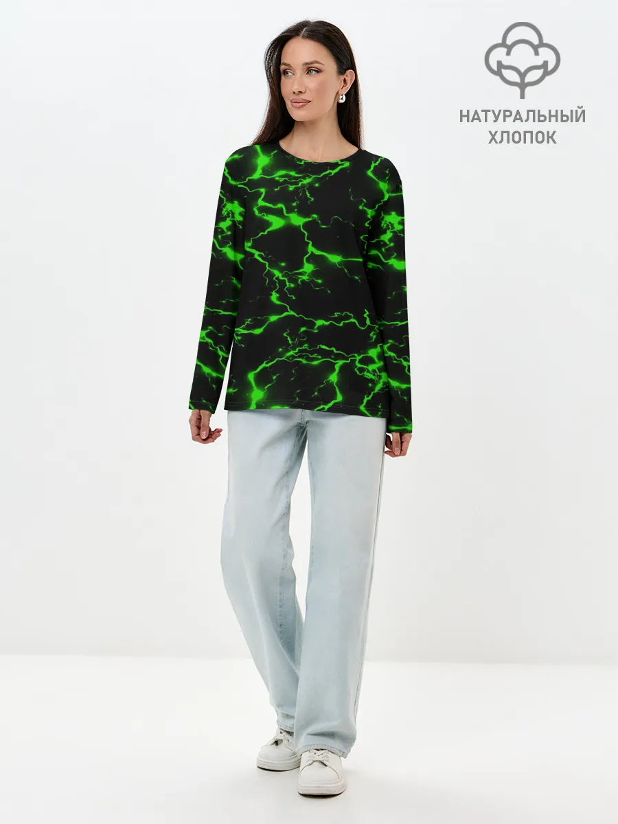Лонгслив женский. Хлопок / Green Flash