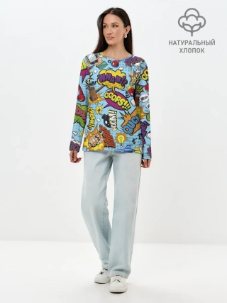Лонгслив женский. Хлопок / Pop art comics