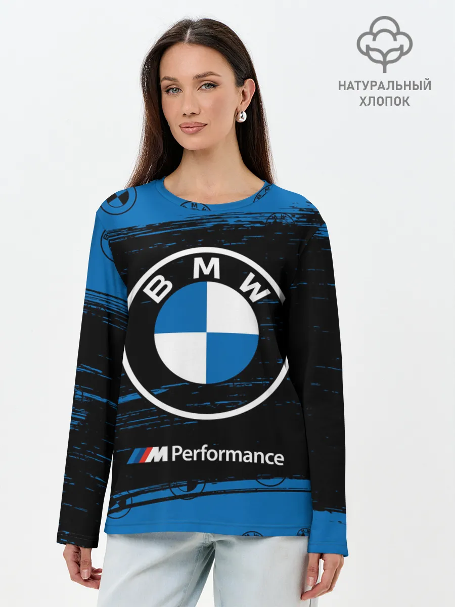 Лонгслив женский. Хлопок / BMW / БМВ
