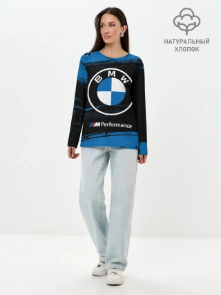 Лонгслив женский. Хлопок / BMW / БМВ