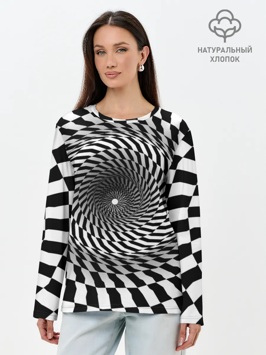 Лонгслив женский. Хлопок / иллюзия