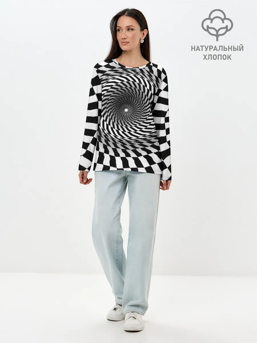 Лонгслив женский. Хлопок / иллюзия