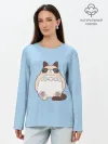 Лонгслив женский. Хлопок / Тоторный кот