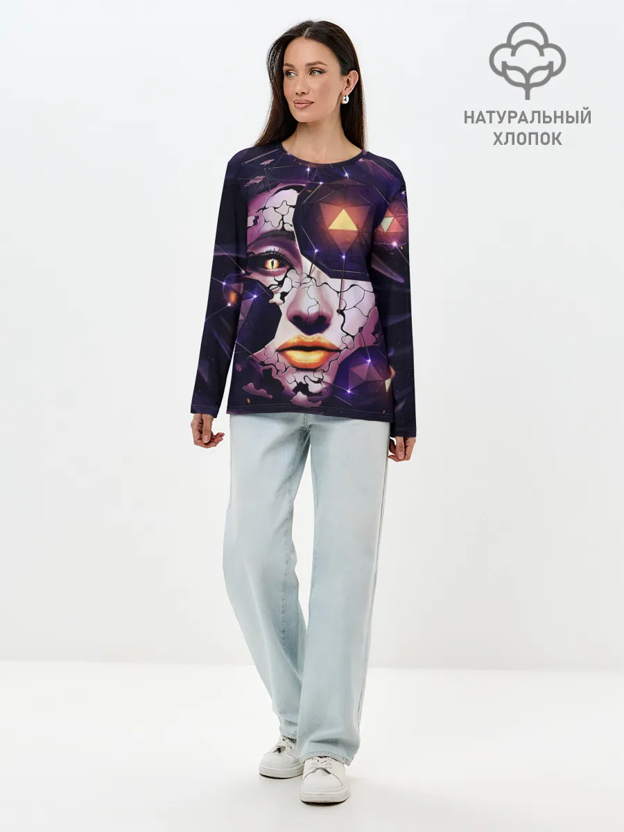 Лонгслив женский. Хлопок / Лицо