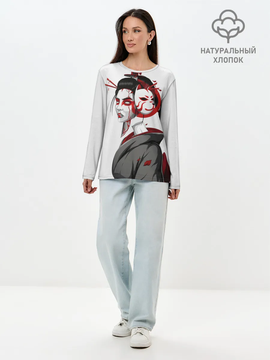 Лонгслив женский. Хлопок / Гейша