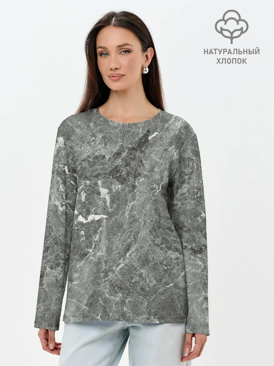 Лонгслив женский. Хлопок / Grey