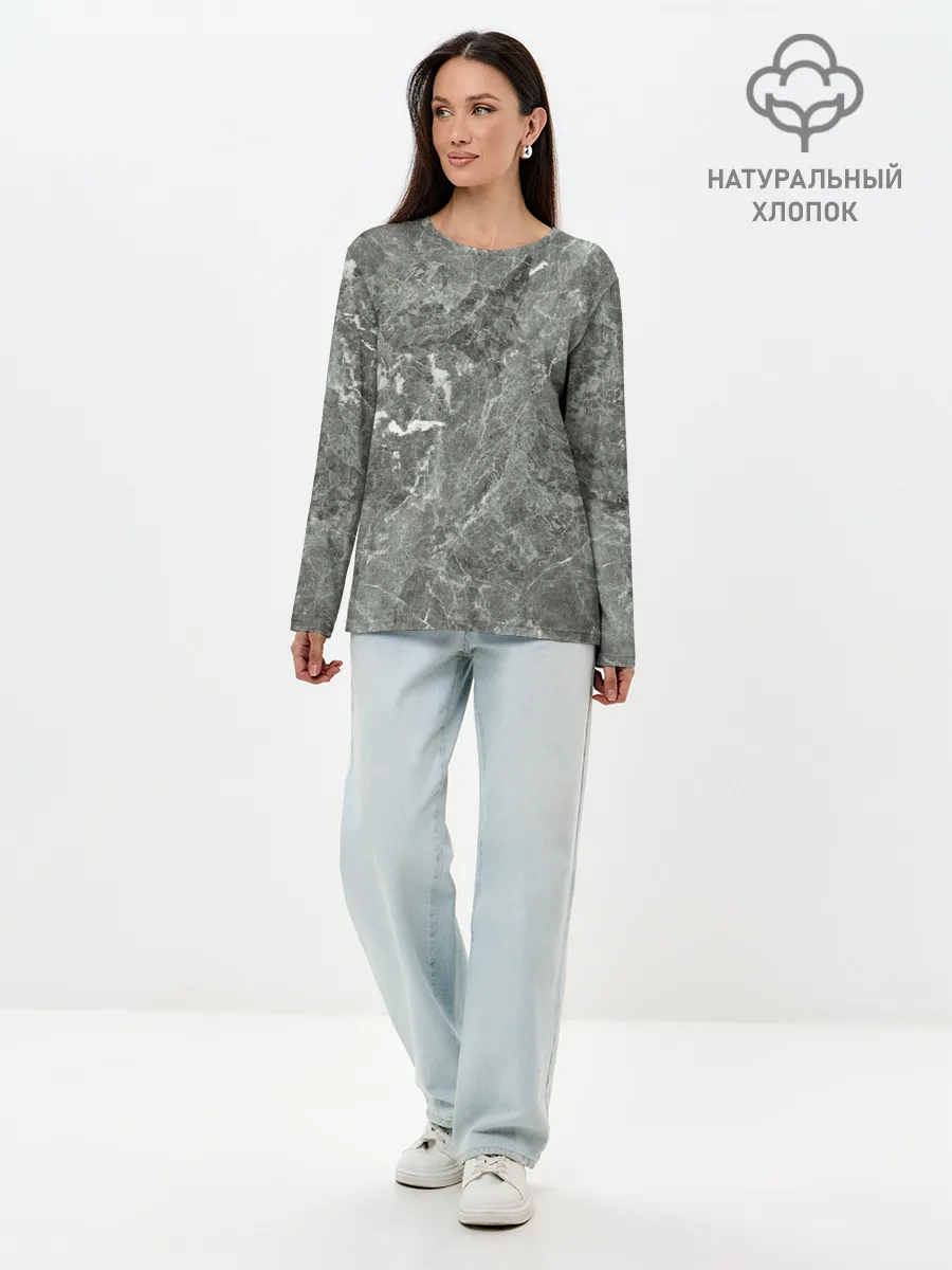 Лонгслив женский. Хлопок / Grey