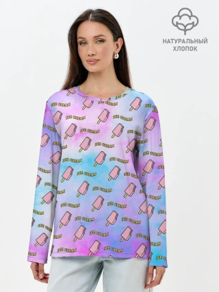 Лонгслив женский. Хлопок / BLACKPINK ICE CREAM