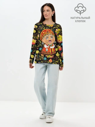 Лонгслив женский. Хлопок / Русская красавица