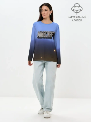Лонгслив женский. Хлопок / minecraft