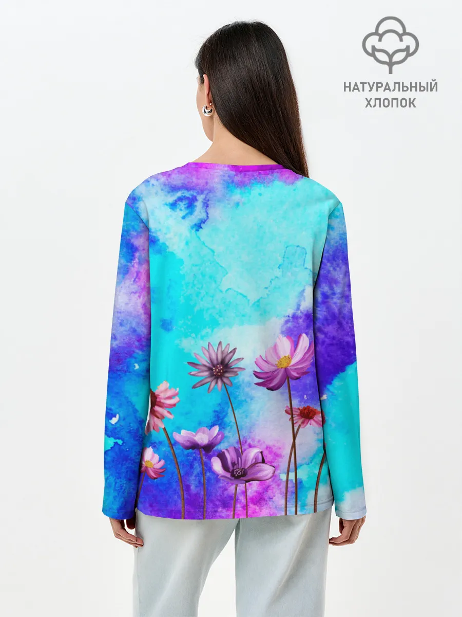 Лонгслив женский. Хлопок / Цветов аромат