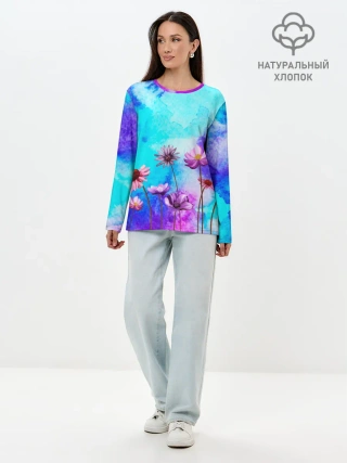 Лонгслив женский. Хлопок / Цветов аромат