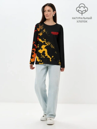 Лонгслив женский. Хлопок / ОЧЕНЬ СТРАННЫЕ ДЕЛА / STRANGER