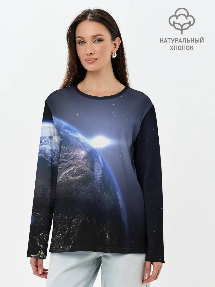 Лонгслив женский. Хлопок / Earth