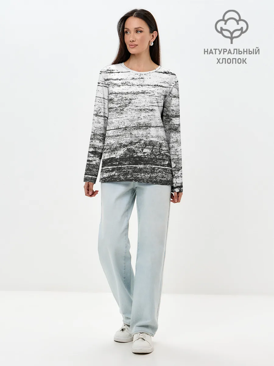 Лонгслив женский. Хлопок / Деревянный