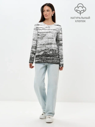 Лонгслив женский. Хлопок / Деревянный