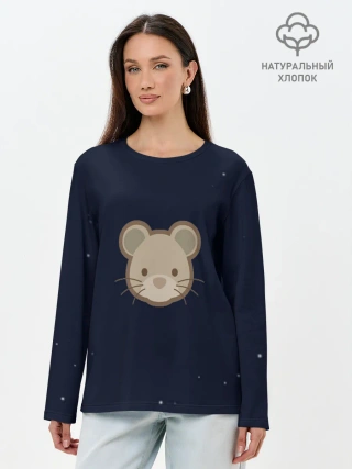 Лонгслив женский. Хлопок / Ночная мышь