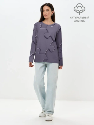 Лонгслив женский. Хлопок / Puzzles