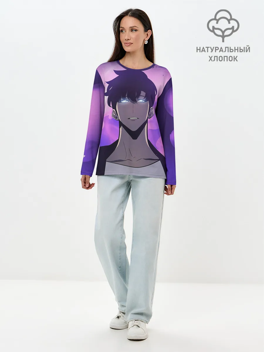 Лонгслив женский. Хлопок / Поднятие уровня в одиночку