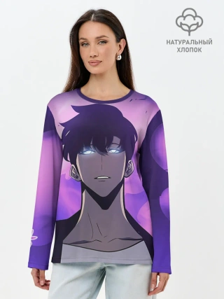 Лонгслив женский. Хлопок / Поднятие уровня в одиночку