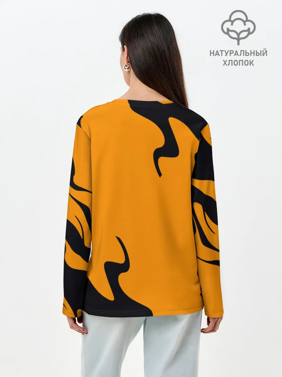 Лонгслив женский. Хлопок / Кот- мем