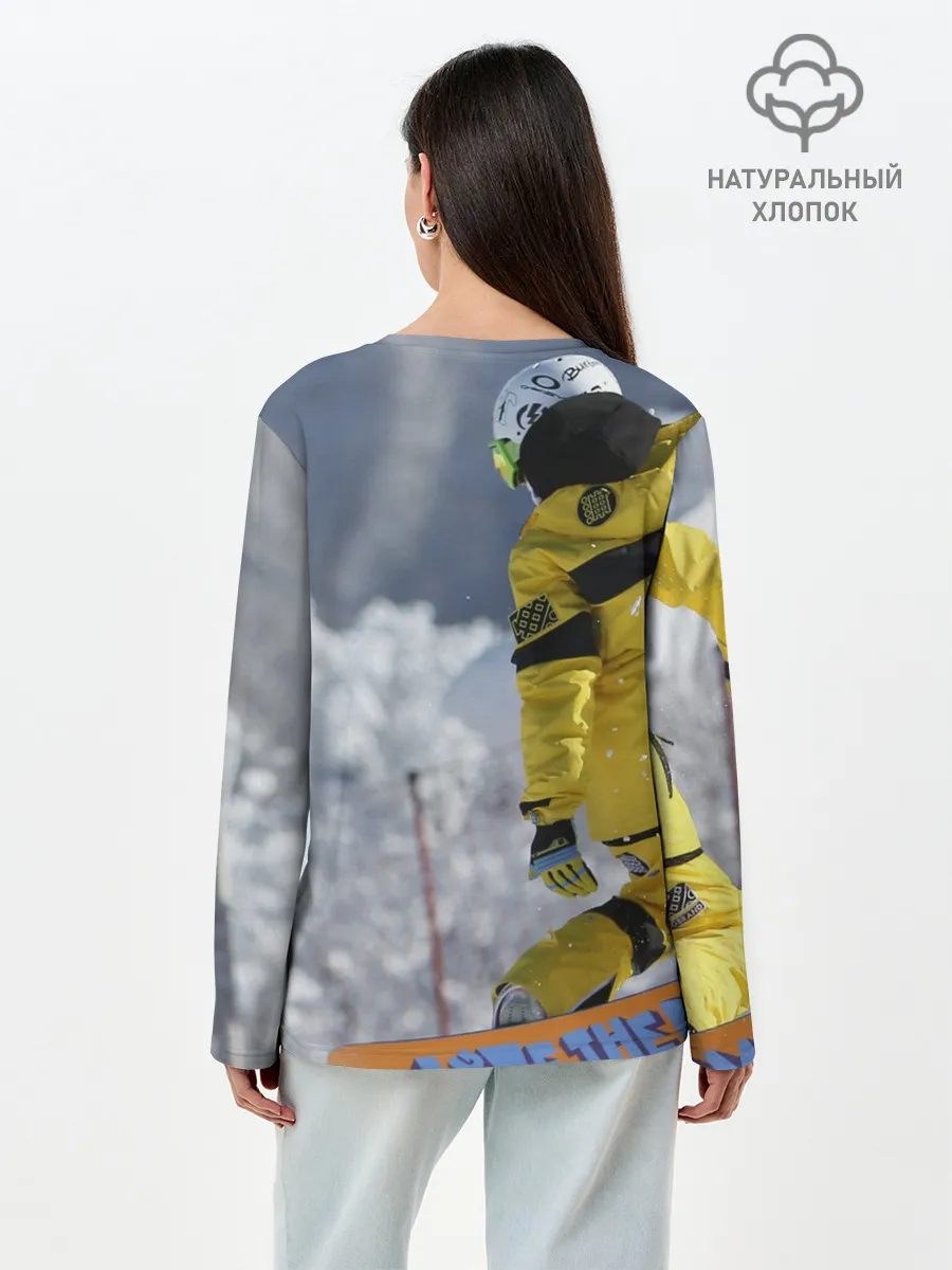 Лонгслив женский. Хлопок / сноубордист
