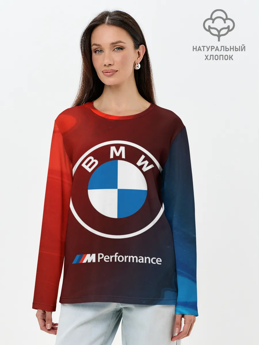 Лонгслив женский. Хлопок / BMW / БМВ