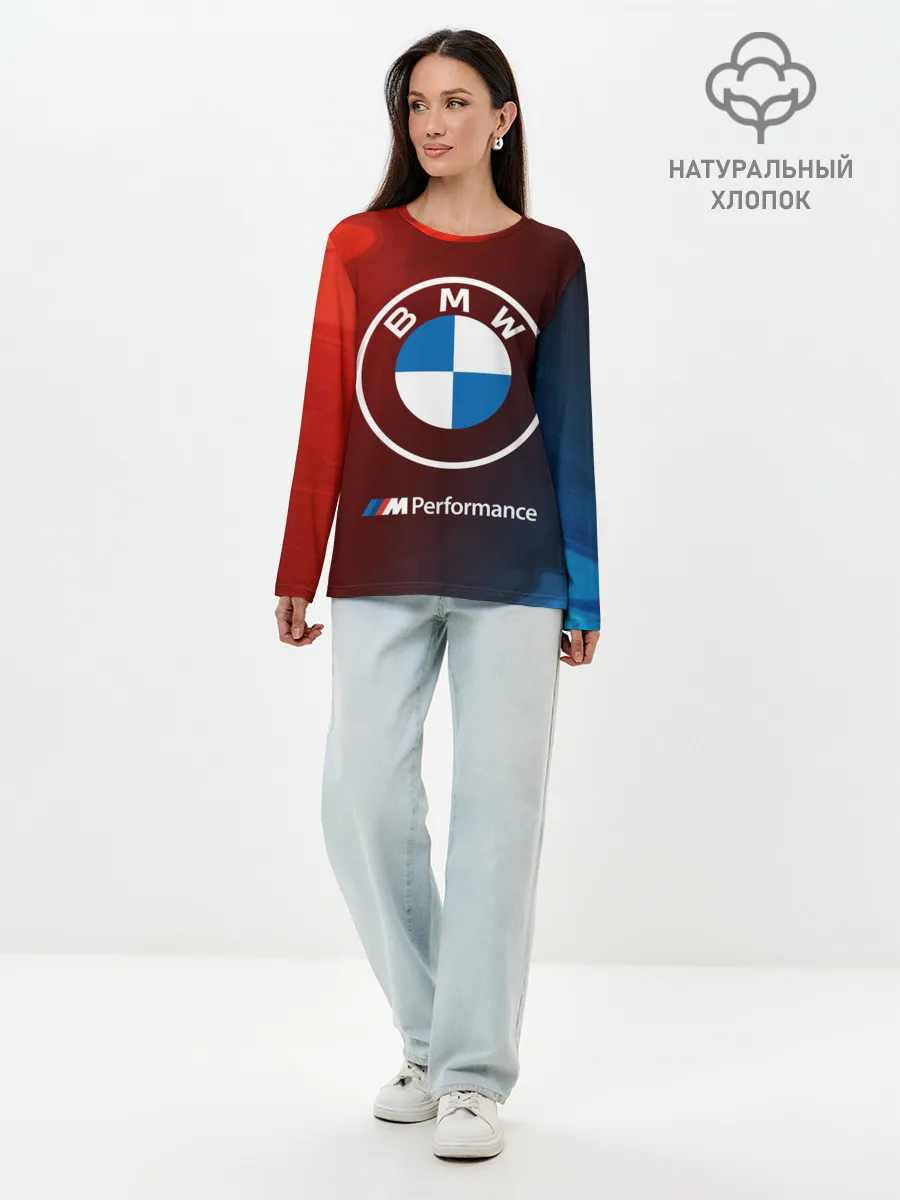 Лонгслив женский. Хлопок / BMW / БМВ