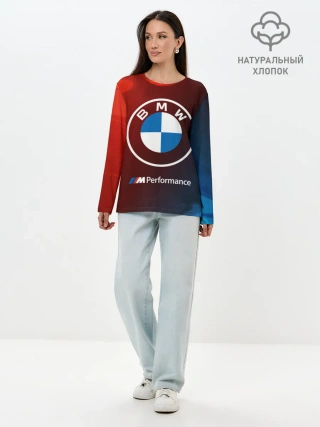 Лонгслив женский. Хлопок / BMW / БМВ
