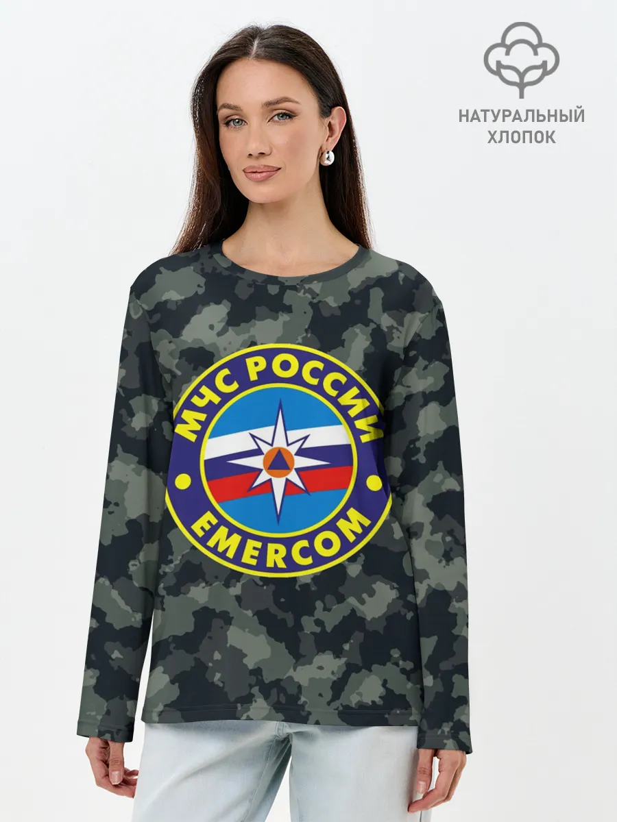 Лонгслив женский. Хлопок / МЧС России