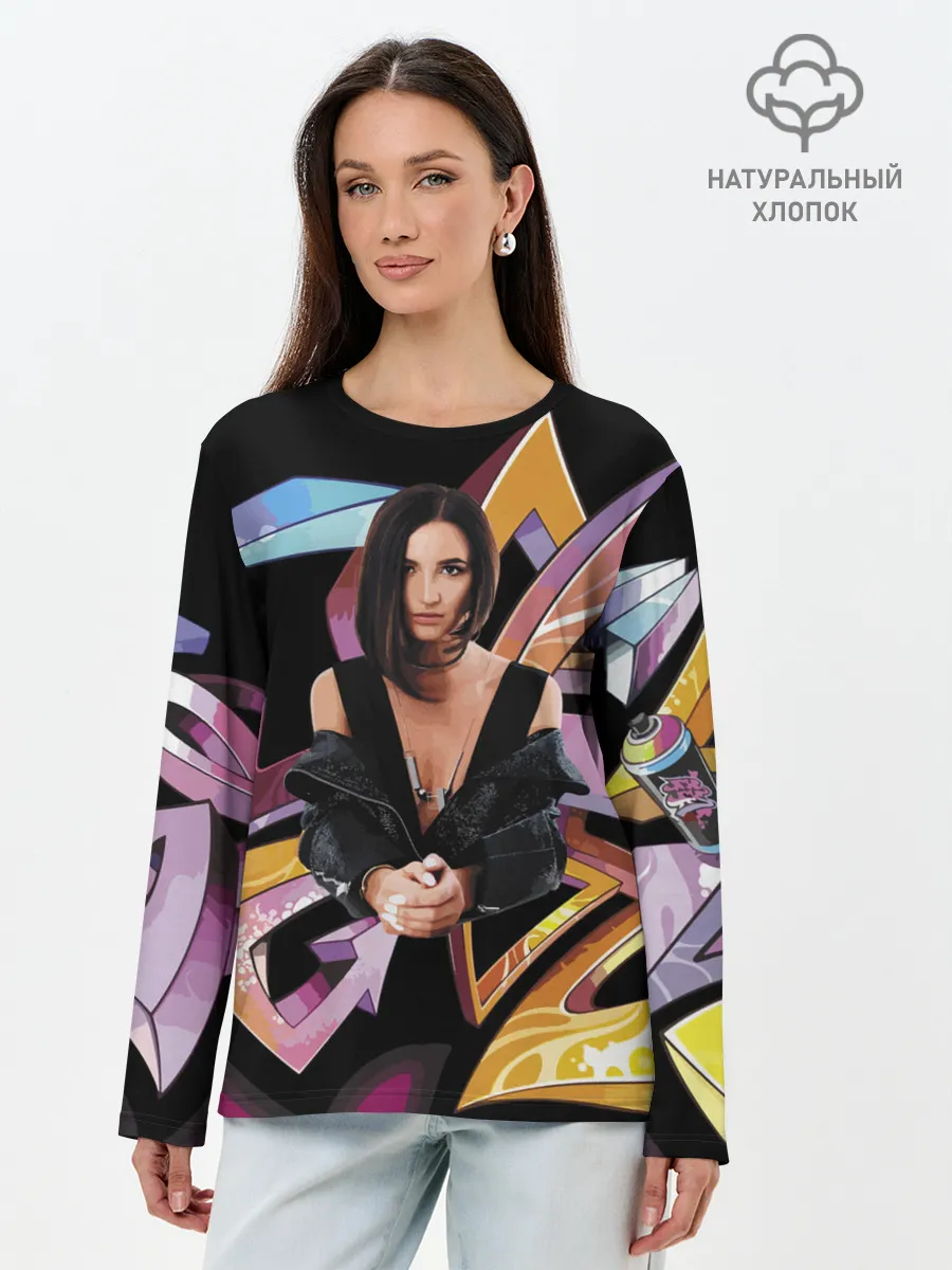 Лонгслив женский. Хлопок / Supergirl