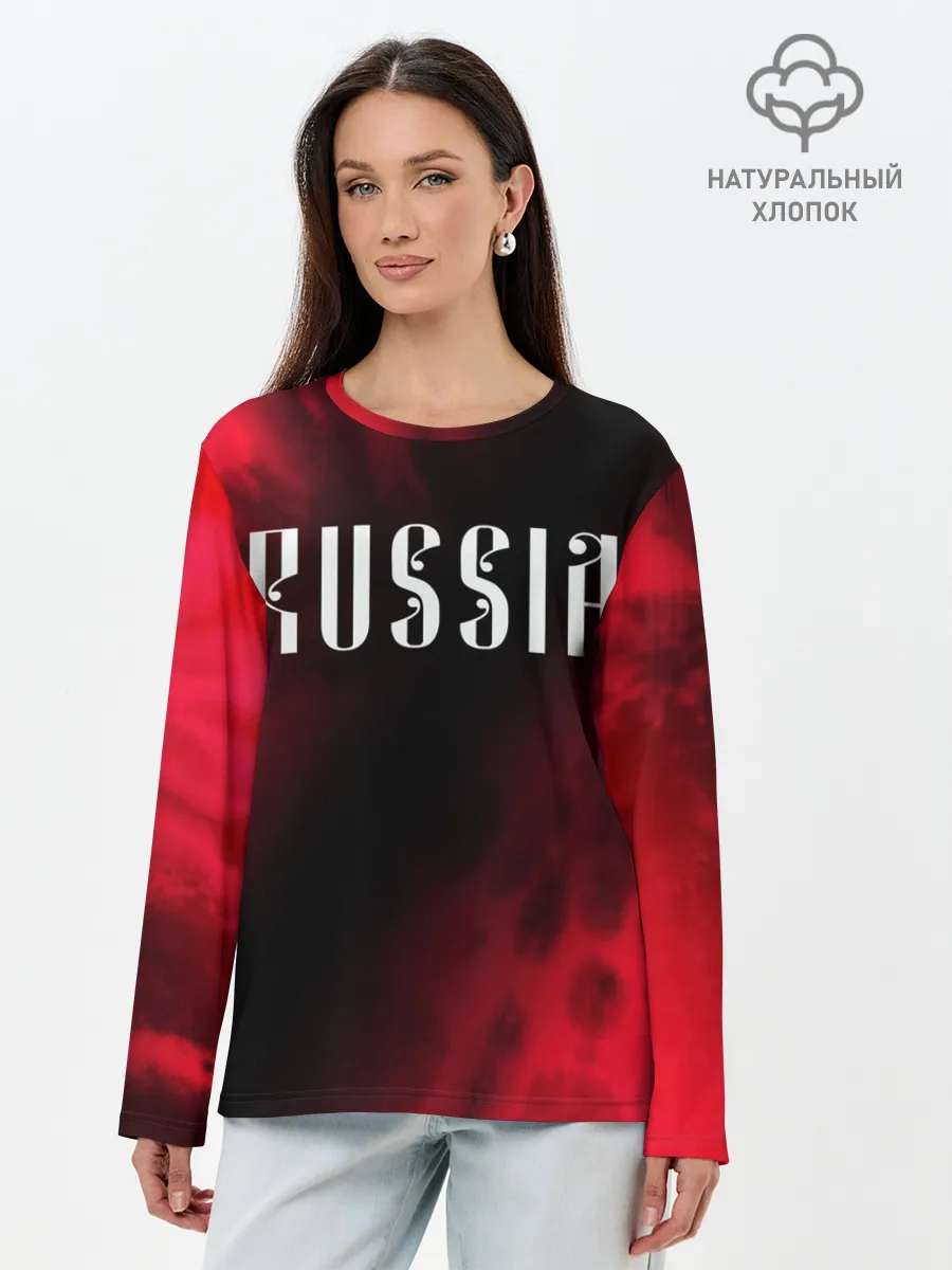 Лонгслив женский. Хлопок / RUSSIA / РОССИЯ