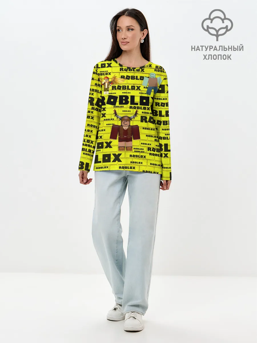 Лонгслив женский. Хлопок / роблокс