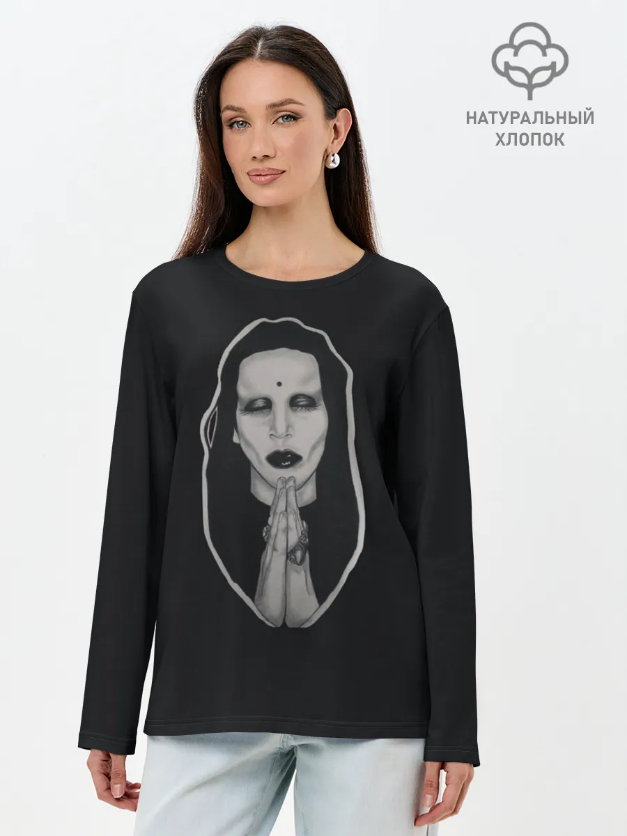 Лонгслив женский. Хлопок / Marilyn Manson