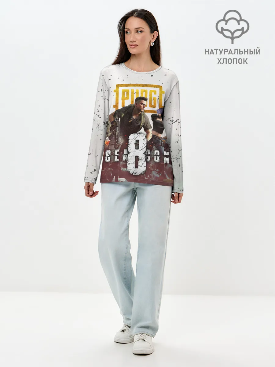 Лонгслив женский. Хлопок / PUBG 8 SEASON