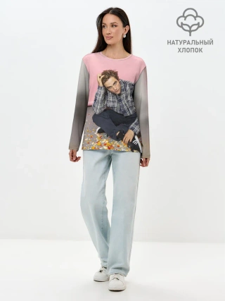 Лонгслив женский. Хлопок / Роберт Паттинсон