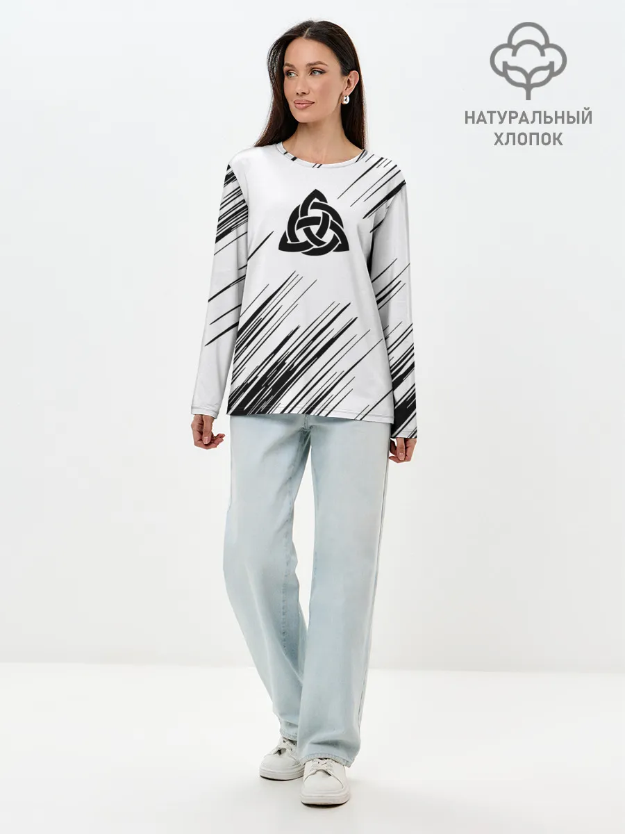 Лонгслив женский. Хлопок / Символика Скандинавов