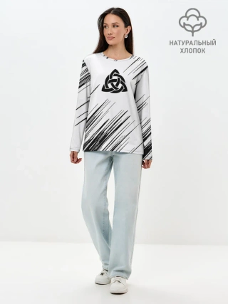 Лонгслив женский. Хлопок / Символика Скандинавов