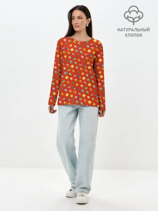 Лонгслив женский. Хлопок / Super Mario