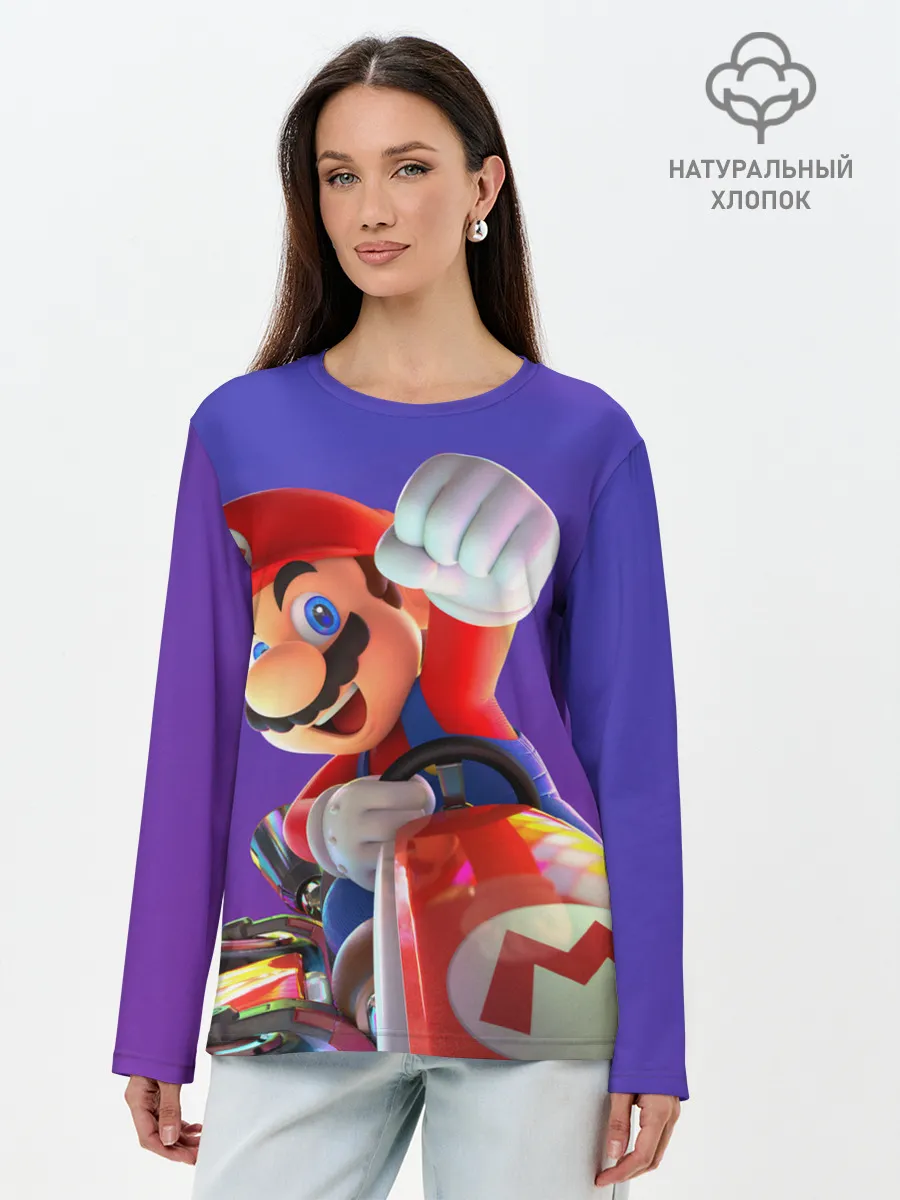 Лонгслив женский. Хлопок / Mario 3D