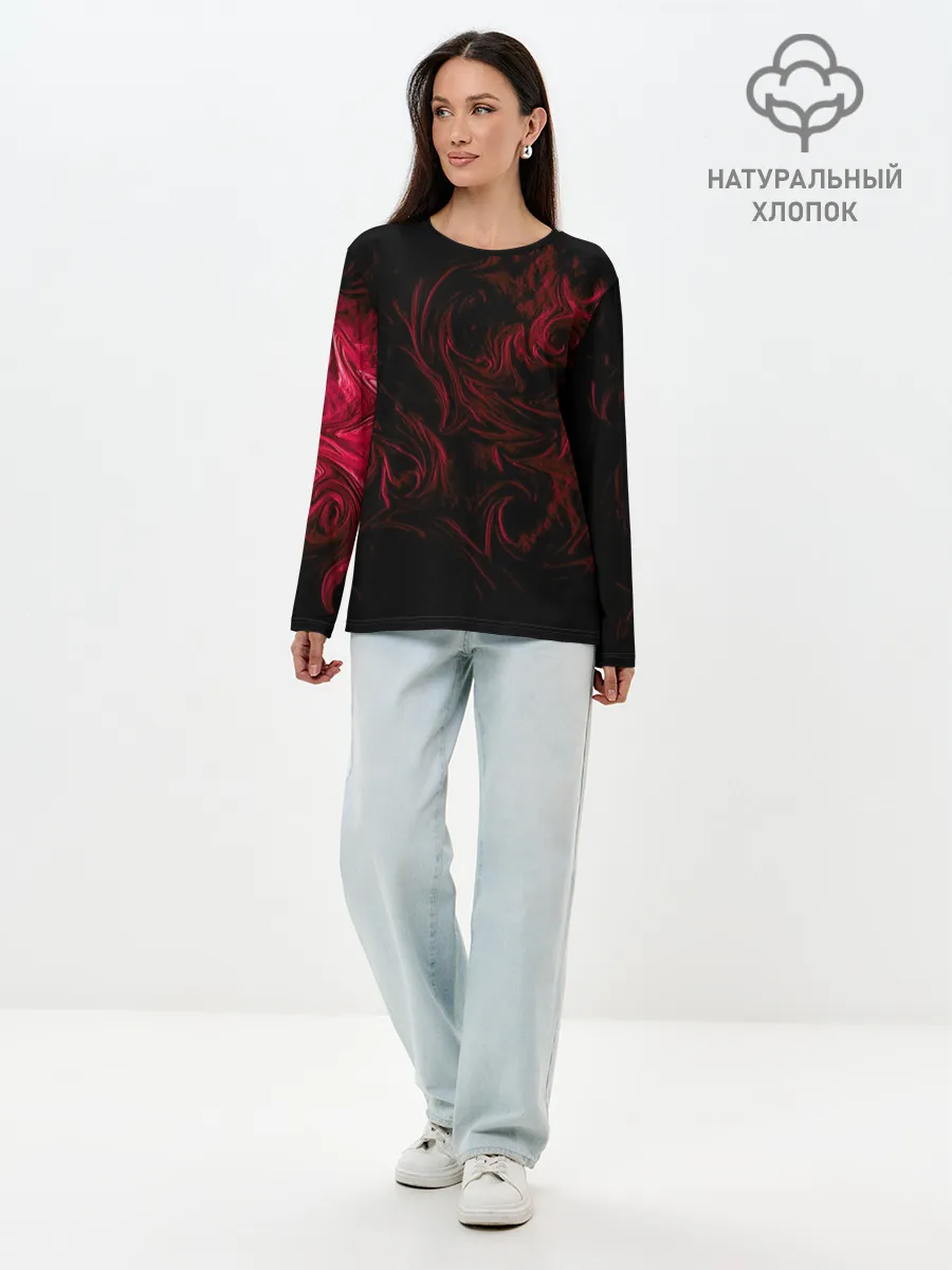 Лонгслив женский. Хлопок / Fire