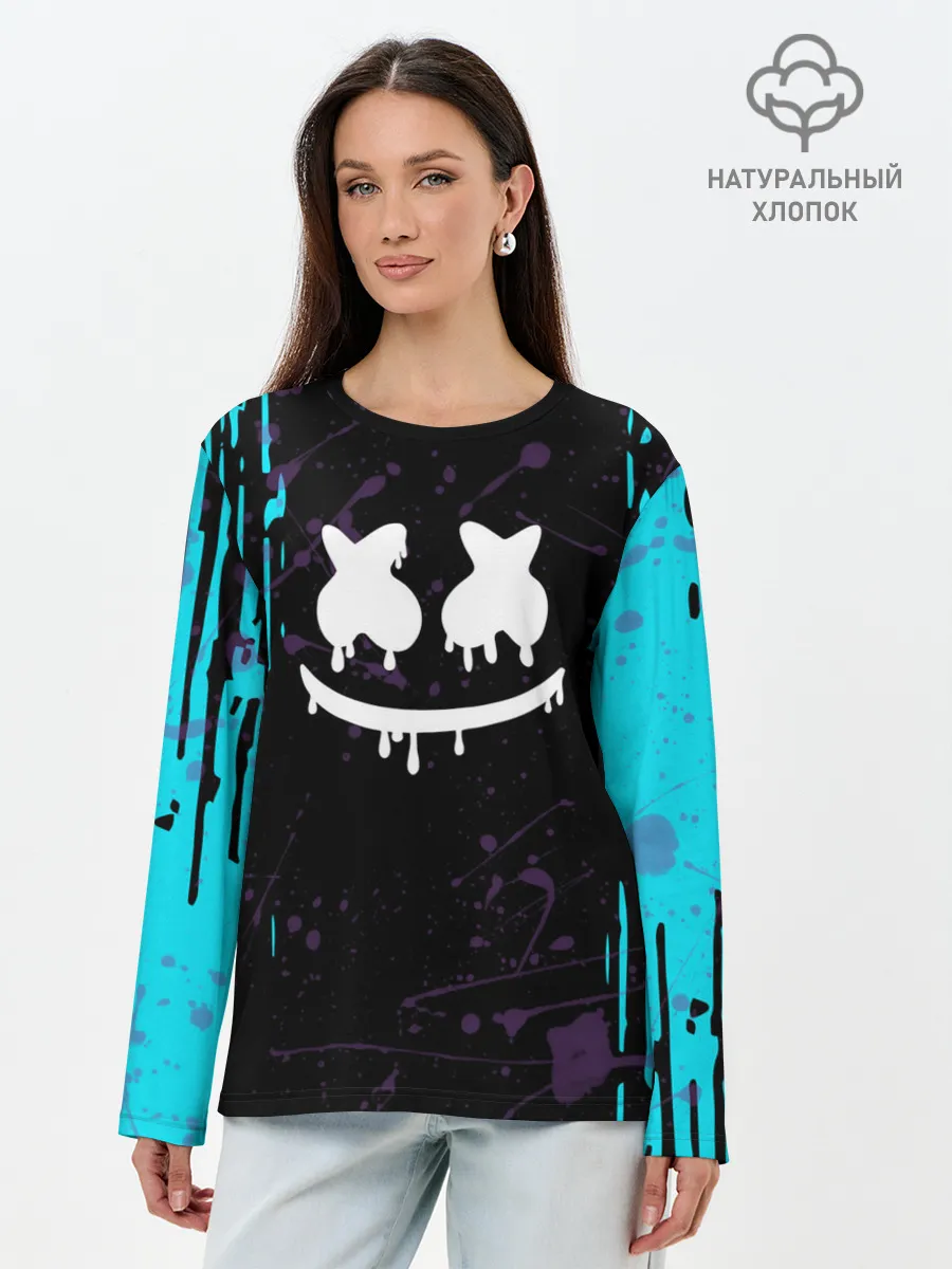 Лонгслив женский. Хлопок / FORTNITE MARSHMELLO.