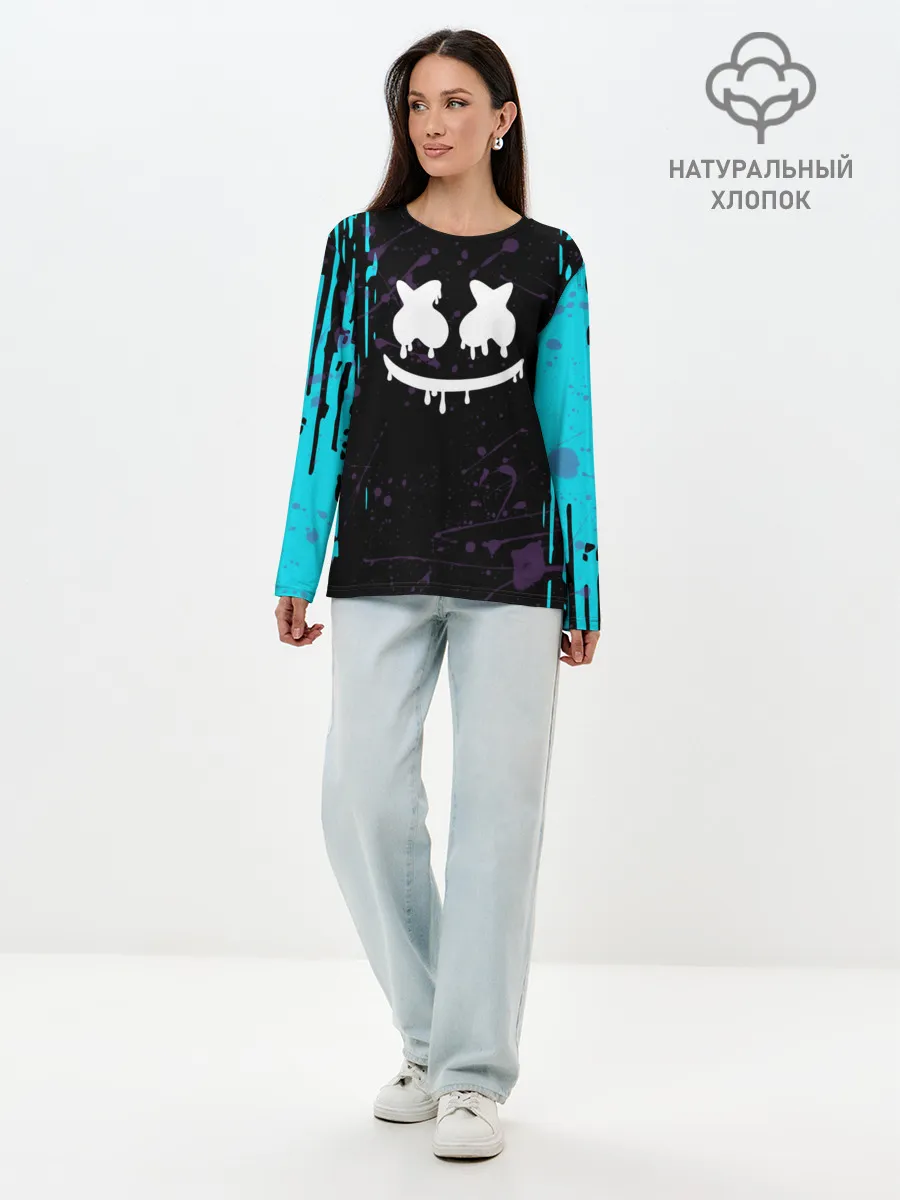 Лонгслив женский. Хлопок / FORTNITE MARSHMELLO.