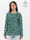 Лонгслив женский. Хлопок / ЛАЗУРНЫЙ ЛЕОПАРД
