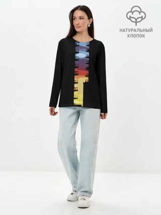 Лонгслив женский. Хлопок / Балконы